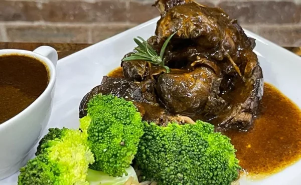 How to Make Braised Lamb, French Pear, and Chocolate Custard